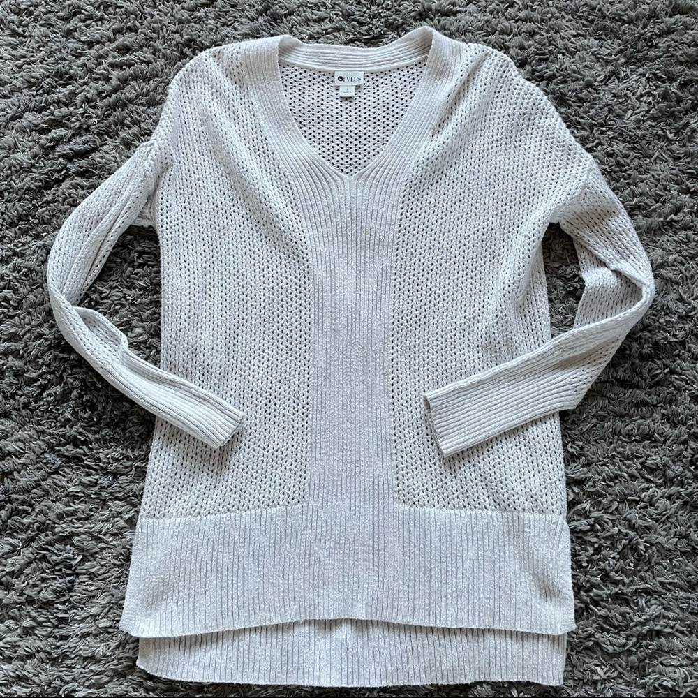 STYLUS Knitted V-Neck Oatmeal Sweater
